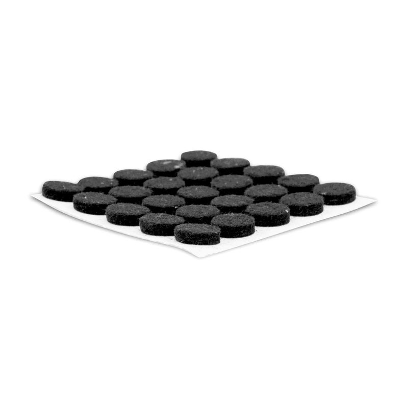 ROK 168 Pack Rok Hardware Heavy Duty 3/8" (9.5mm) Diameter Self-Adhesive Felt Pads, Furniture/Cabinet Bumpers, 1/8" (3mm) Height, Round, Black - FELTP38BLK - Image 1